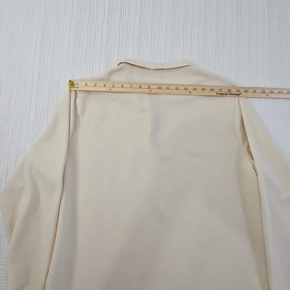 Banana Republic Waffle Knit Sweater Men's L Taupe 1/4‎ Zip Long Sleeve EUC LN